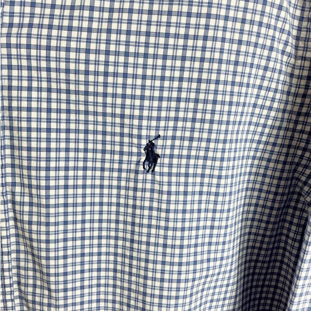 Ralph Lauren Mens Button Down Shirt Gingham Checkered Blue White Large - Picture 3 of 6